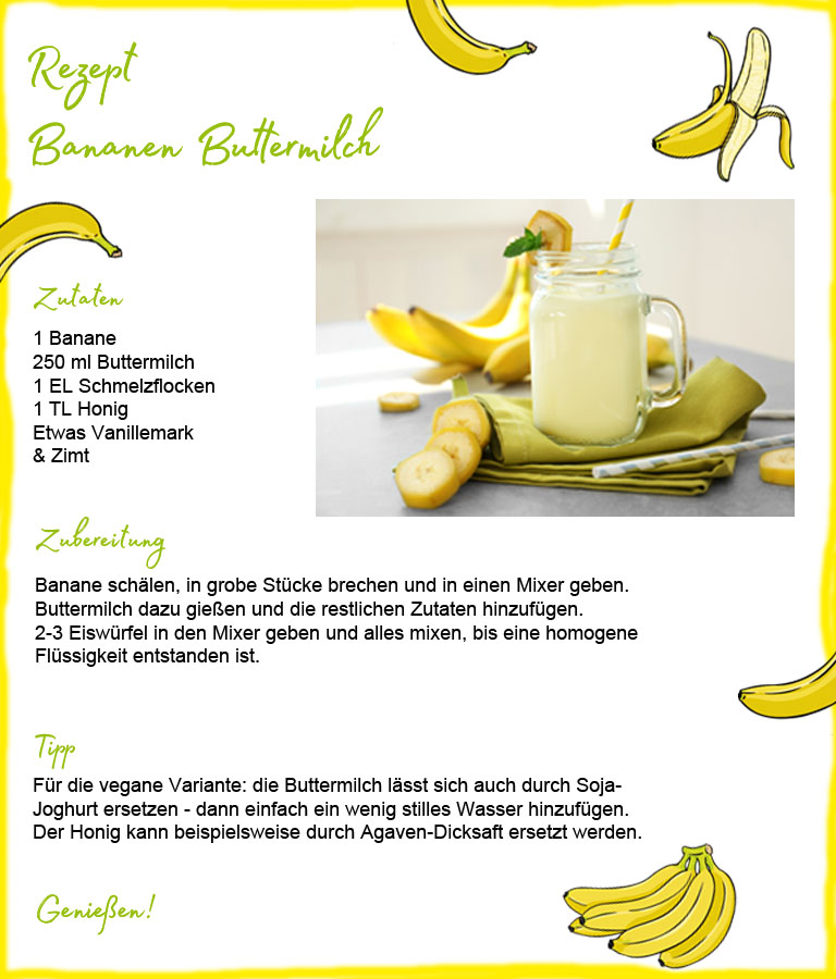 Rezept-Bananen-Buttermilch - Essen für die Schönheit